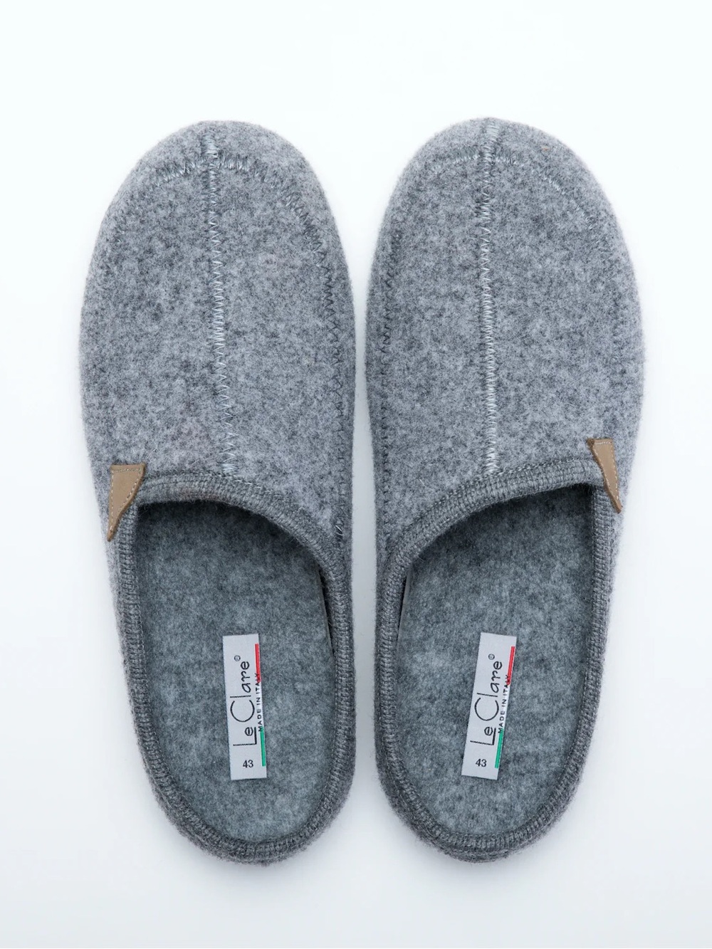 NWOT or Box! Le Clare Men's Grey Felt Slip-On Slippers